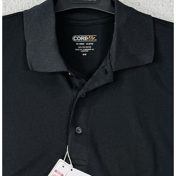 Core 365 Mens Polo Shirt Medium Black Dri Fit - Picture 5 of 10
